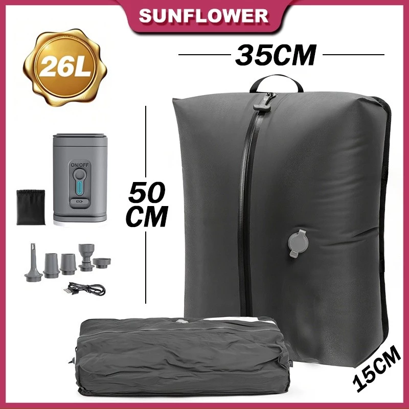 26L Vacuum Bags for Clothing Travel, IP67 Reusable Vacuum Compression Bag, Vacuum Bag with Airtight Valve